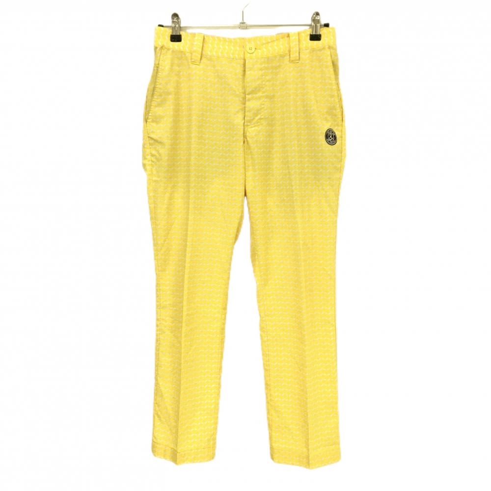 アンパスィ パンツ イエロー×白 総柄 メンズ M ゴルフウェア and per se