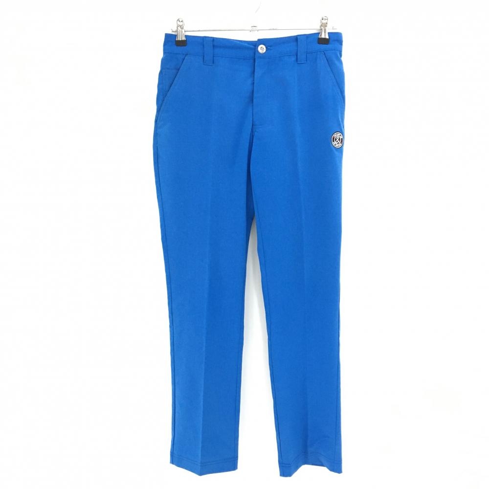 【美品】アンパスィ パンツ ブルー 地模様 ワッペン メンズ M ゴルフウェア and per se