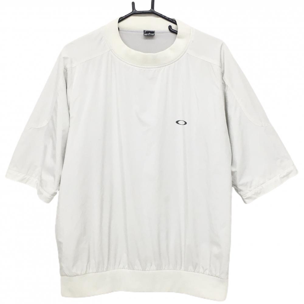 オークリー 半袖スニード アイボリー 裏微起毛 ロゴグレー メンズ S ゴルフウェア Oakley
