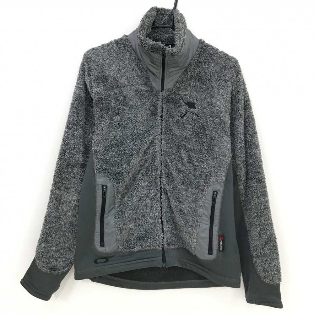 オークリー ボア切替ジャケット グレー 前身頃・袖ボア 背面起毛素材  メンズ M ゴルフウェア Oakley