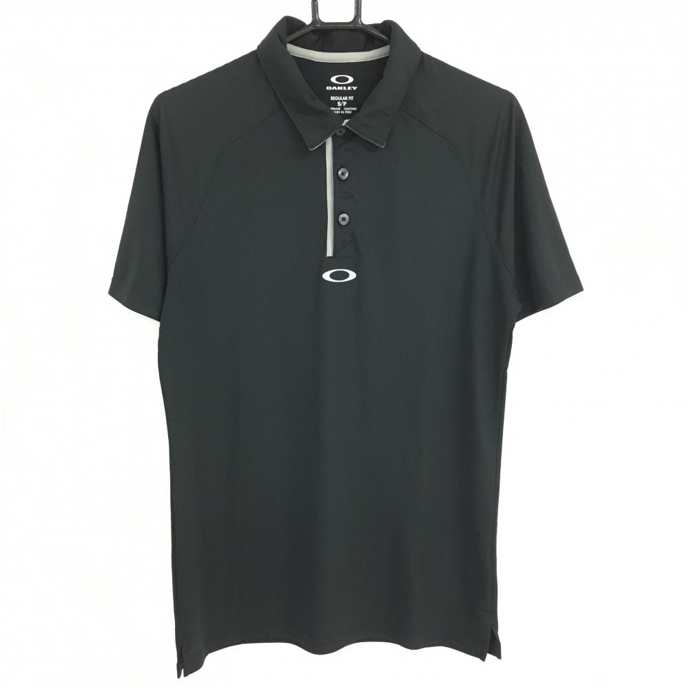 【超美品】オークリー 半袖ポロシャツ 黒×グレー シンプル メンズ S/P ゴルフウェア Oakley