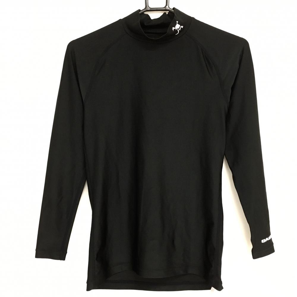 【超美品】オークリー 長袖ハイネックインナーシャツ 黒×白 スカル刺しゅう  メンズ M ゴルフウェア Oakley