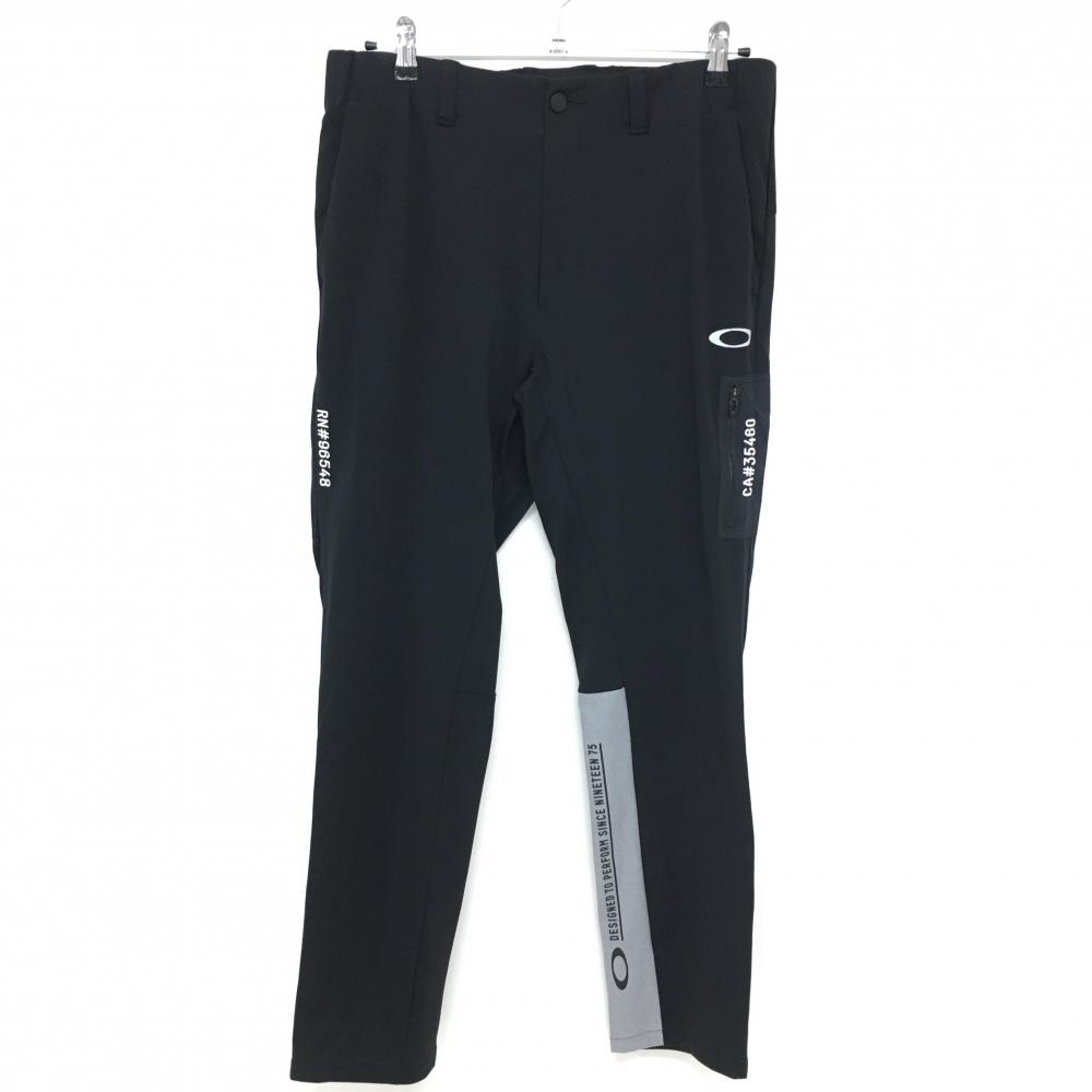 【美品】オークリー パンツ 黒×グレー 裾切替 メンズ XL ゴルフウェア 2021年モデル Oakley