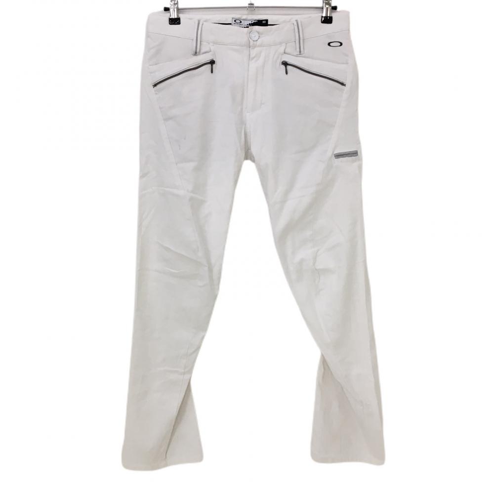 オークリー パンツ 白×グレー ポケット複数 ティー装着可 ストレッチ  メンズ 33 ゴルフウェア Oakley