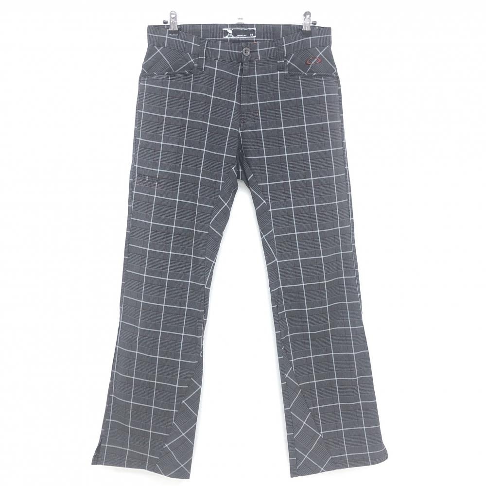 オークリー パンツ グレー×レッド グレンチェック ティー装着可 メンズ 34 ゴルフウェア Oakley