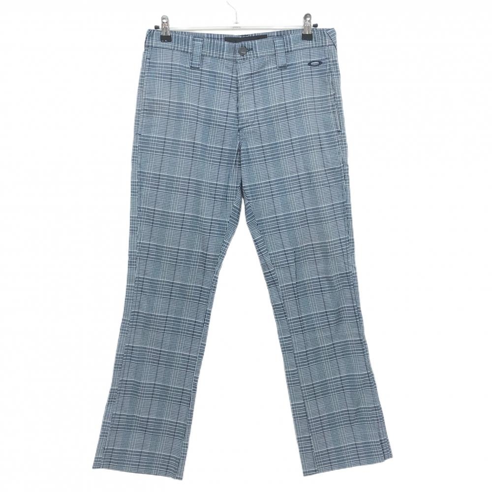オークリー パンツ ネイビー×白 チェック メンズ 32W ゴルフウェア Oakley