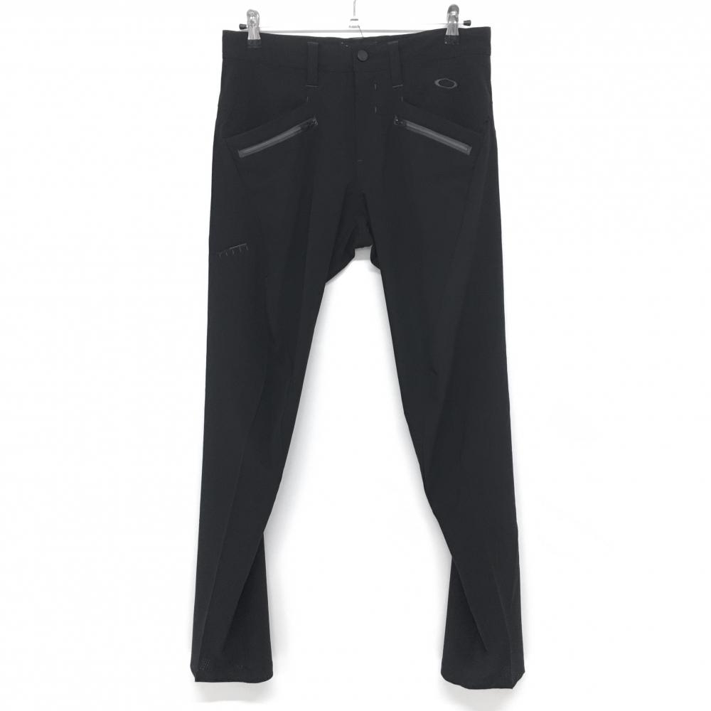 【美品】オークリー パンツ 黒 一部パンチング穴 複数ポケット ストレッチ  メンズ 32 ゴルフウェア Oakley