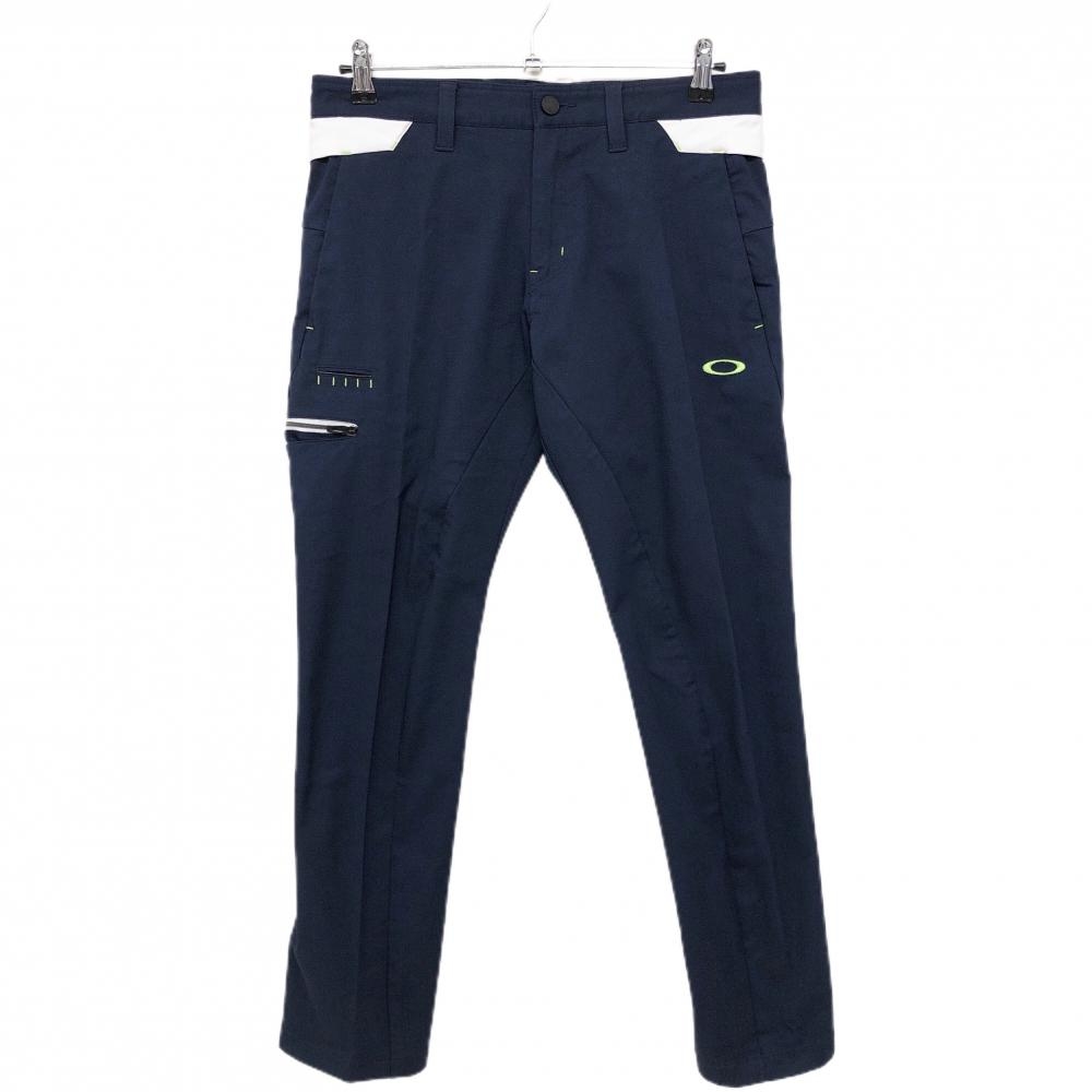 【超美品】オークリー パンツ ネイビー×白 ストレッチ ティー装着可 メンズ 32 ゴルフウェア Oakley
