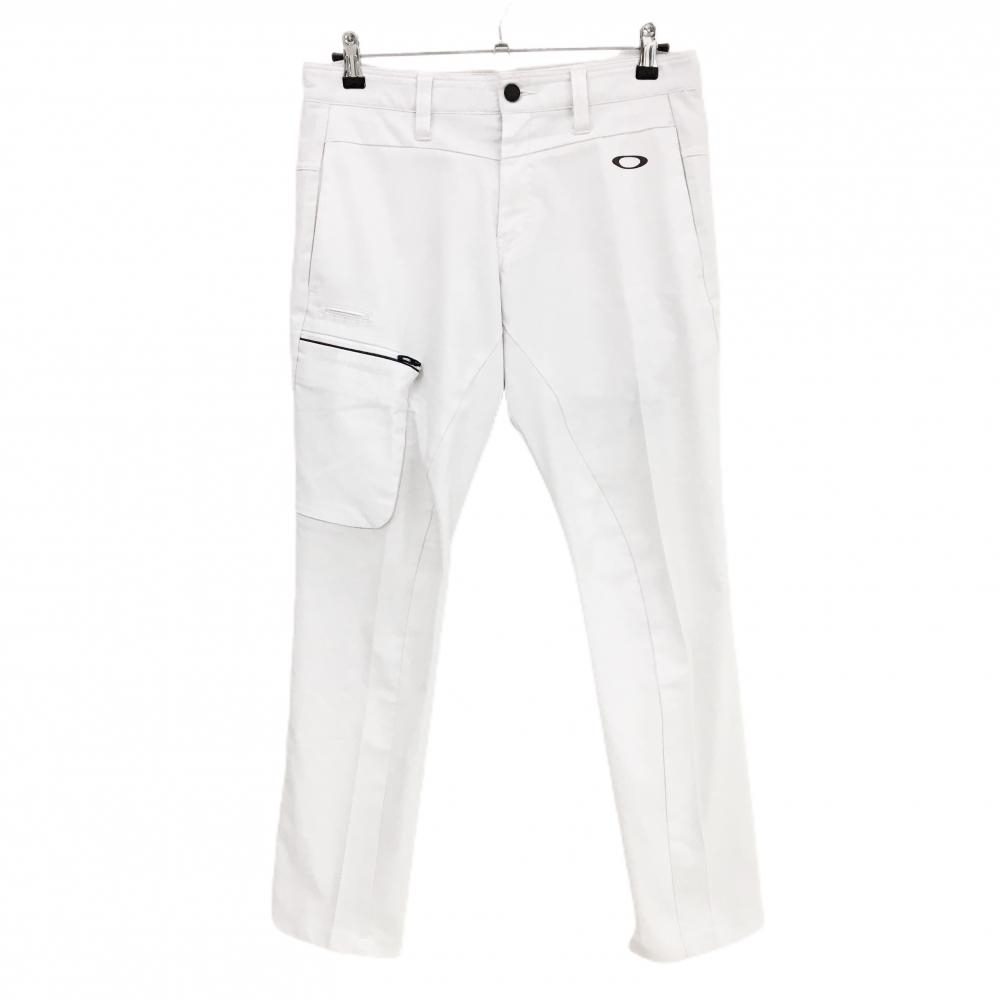 オークリー パンツ 白 ロゴ偏光パープル 複数ポケット メンズ 32 ゴルフウェア Oakley