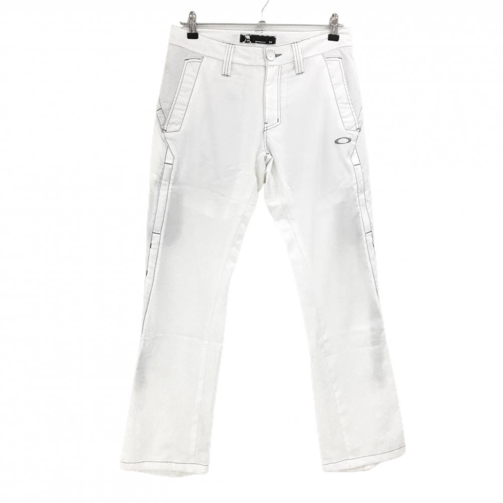 オークリー パンツ 白×グレー ステッチ ティー装着可 上部裏地あり メンズ 31 ゴルフウェア Oakley