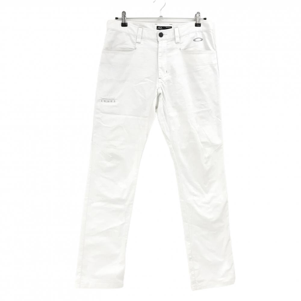 オークリー パンツ 白×ライトグレー サイドロゴライン ティー装着可  メンズ 33 ゴルフウェア Oakley