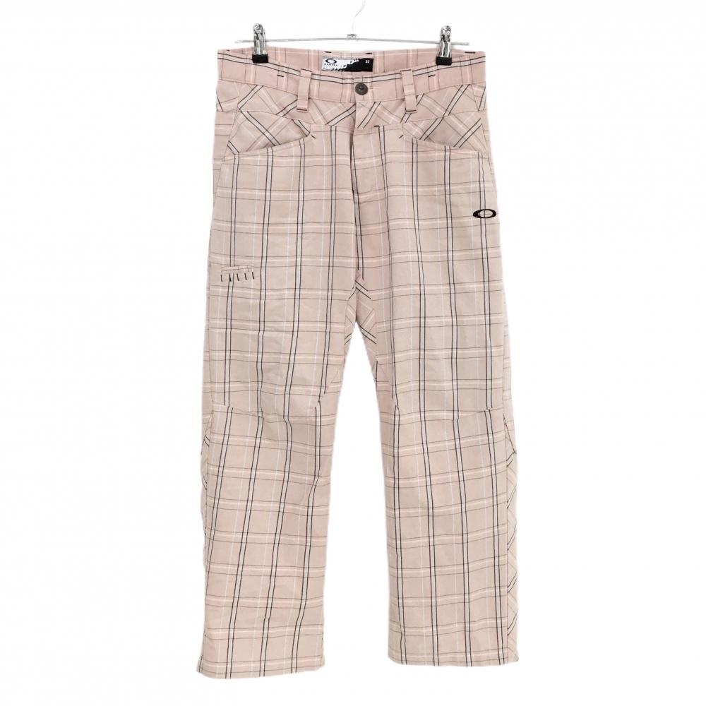 オークリー パンツ ライトオレンジ×黒 チェック ティー装着可  メンズ 32 ゴルフウェア Oakley