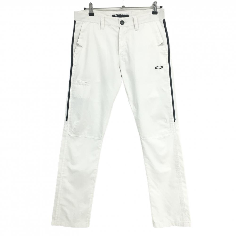 オークリー パンツ 白 地模様 ティー装着可 上部裏地付  メンズ 32 ゴルフウェア Oakley