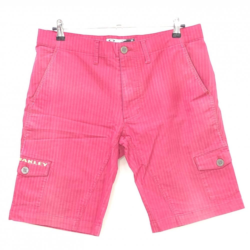 オークリー ハーフパンツ ピンク ストライプ地模様  メンズ 33 ゴルフウェア Oakley