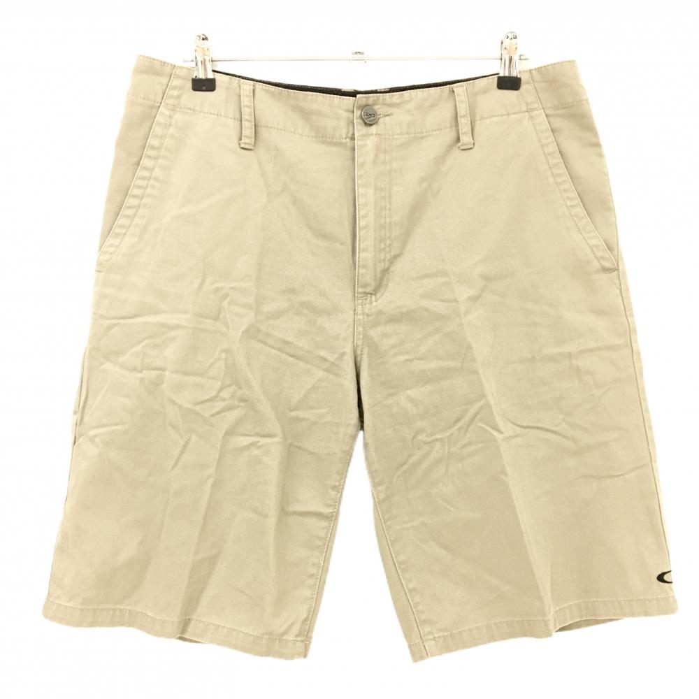 オークリー ハーフパンツ ベージュ 裾ロゴ  メンズ 34 ゴルフウェア Oakley