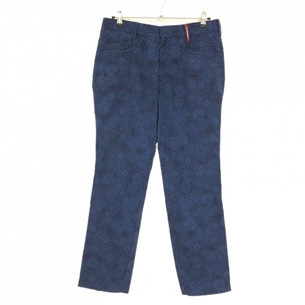 【美品】カッターアンドバック パンツ ダークネイビー×ブルー系 総柄 メンズ 82 ゴルフウェア CUTTER＆BUCK