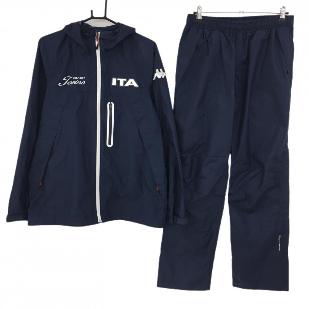 カッパ レインウェア(ジャケット×パンツ) ネイビー 裏メッシュ メンズ O ゴルフウェア Kappa