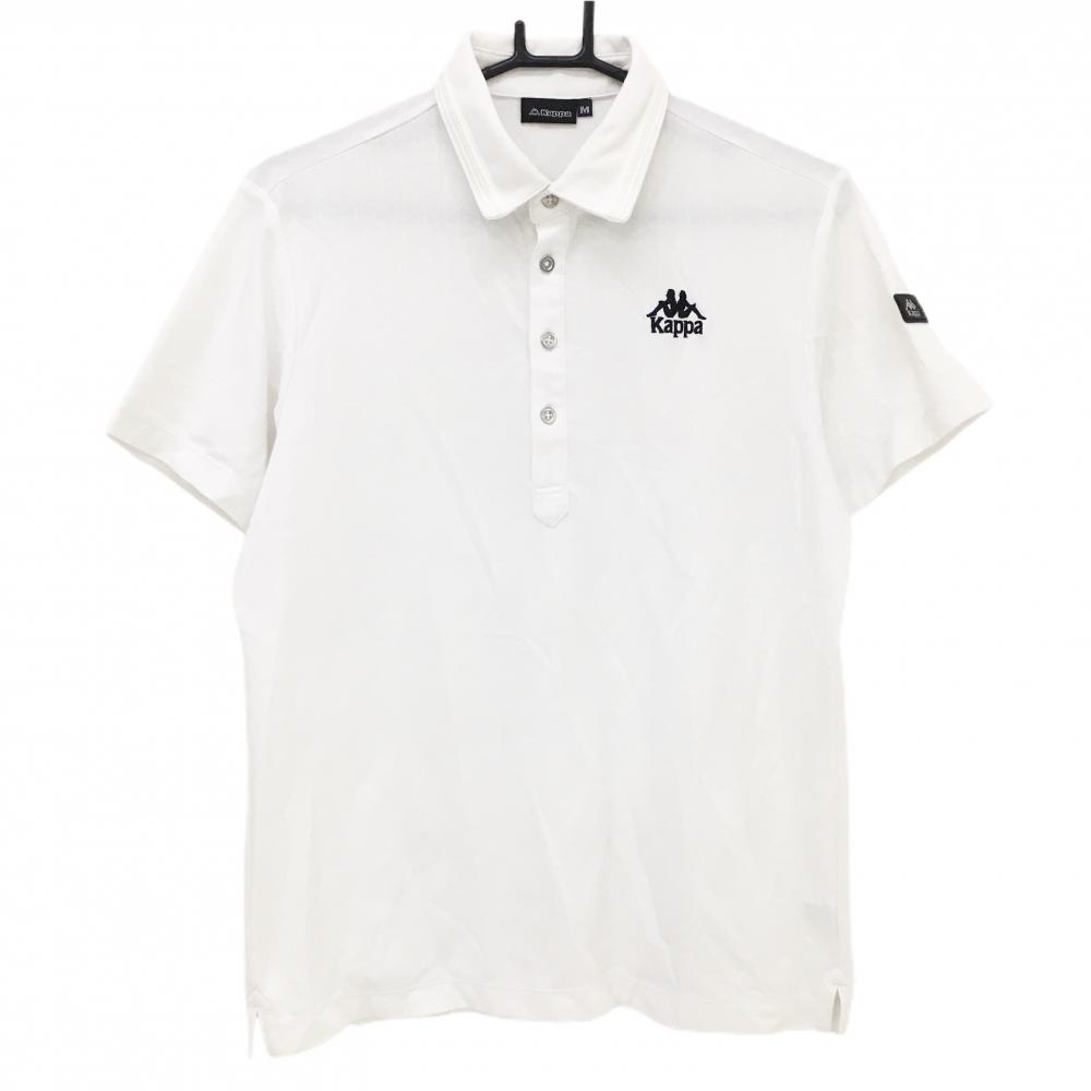 カッパ 半袖ポロシャツ 白 総柄地模様 メンズ M ゴルフウェア Kappa