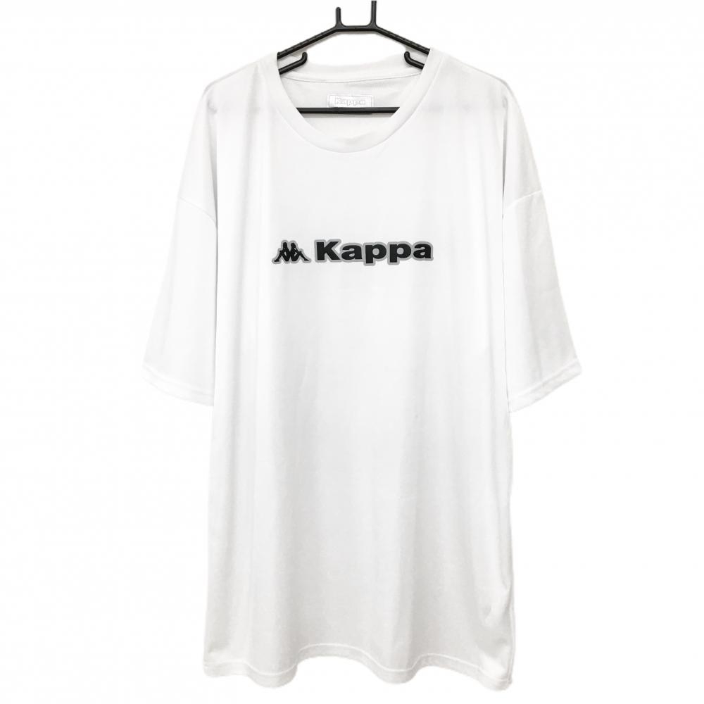 【超美品】カッパ Tシャツ 白 フロントロゴ メンズ 6L ゴルフウェア 大きいサイズ Kappa