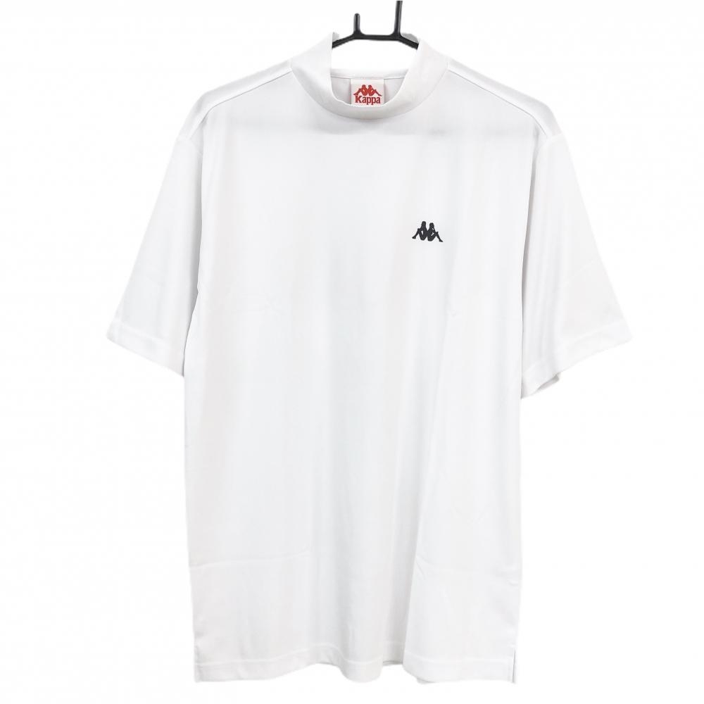 【新品】カッパ 半袖ハイネックシャツ 白 背面ロゴライン  メンズ LARGE ゴルフウェア Kappa