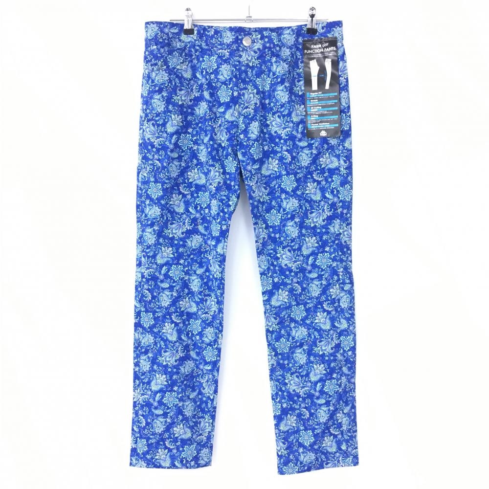 【新品】カッパ パンツ ブルー×ライトグリーン ペイズリー柄 ストレッチ  メンズ L ゴルフウェア Kappa