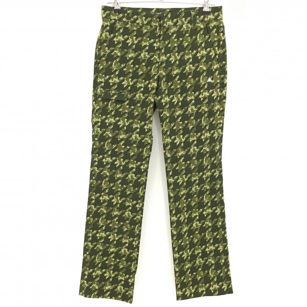 【超美品】カッパ パンツ カーキ×グリーン 千鳥格子 迷彩 カモフラ メンズ 73 ゴルフウェア Kappa