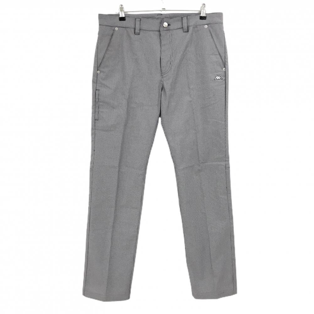 【美品】カッパ パンツ 黒×白 細目千鳥格子 メンズ O ゴルフウェア Kappa