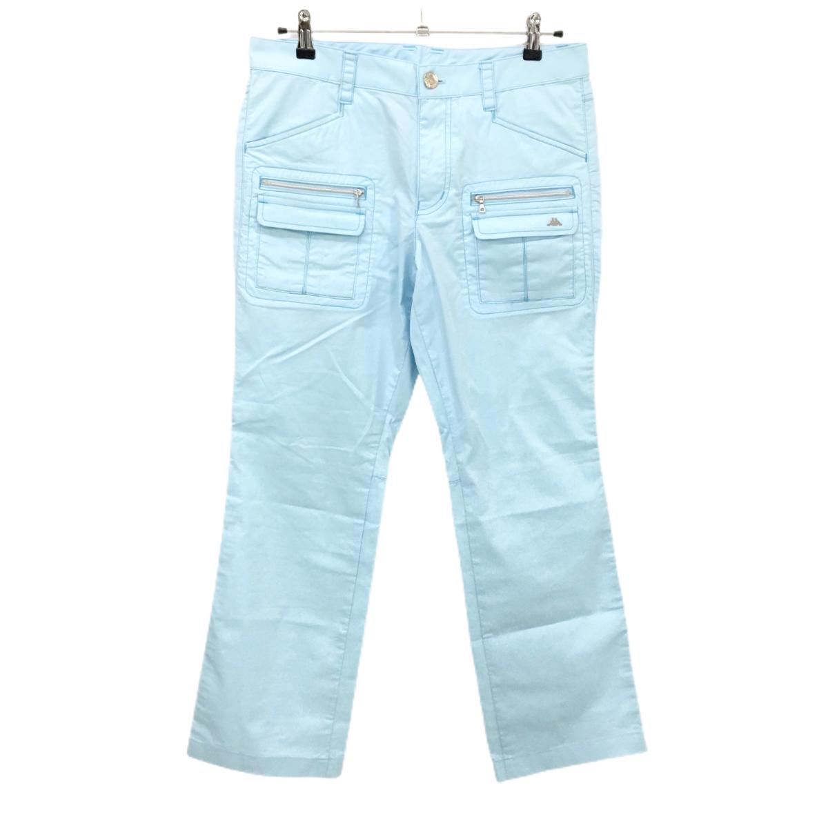 カッパ パンツ ライトブルー ストライプ地模様 ポケット複数  メンズ 82 ゴルフウェア Kappa