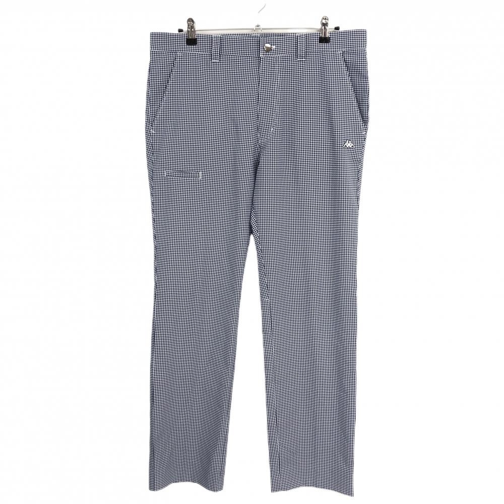 【超美品】カッパ パンツ 白×ネイビー 千鳥柄 ロゴ刺しゅう メンズ XO ゴルフウェア Kappa