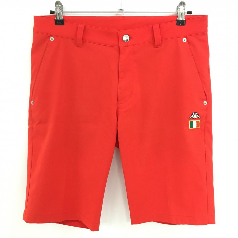 【美品】カッパ ハーフパンツ レッド ロゴ刺しゅう  メンズ L ゴルフウェア Kappa