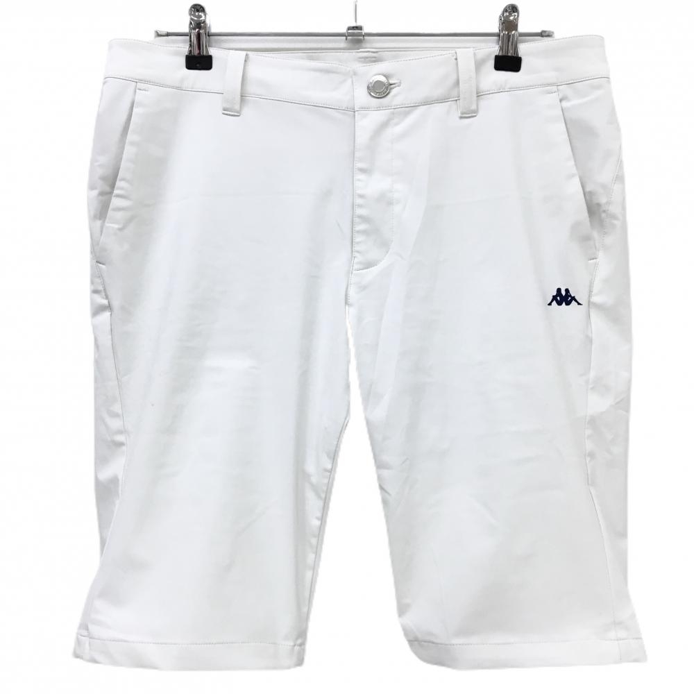 カッパ ハーフパンツ 白 ロゴネイビー ストレッチ  メンズ XL ゴルフウェア Kappa