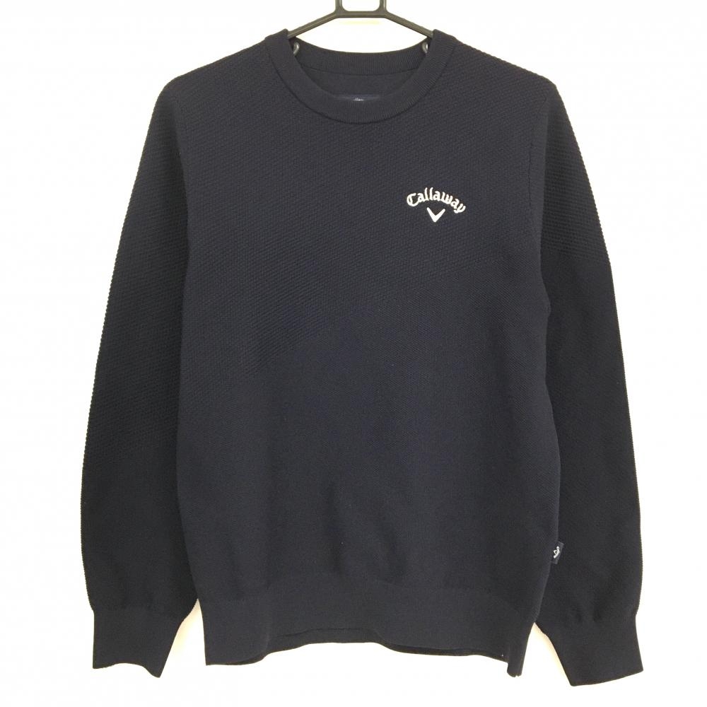【超美品】キャロウェイ セーター ネイビー ロゴ白 ニット  メンズ M ゴルフウェア 2023年モデル Callaway