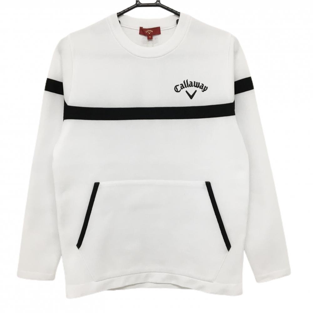 【新品】キャロウェイ レッドレーベル セーター 白×黒 胸ライン ニット メンズ M ゴルフウェア Callaway