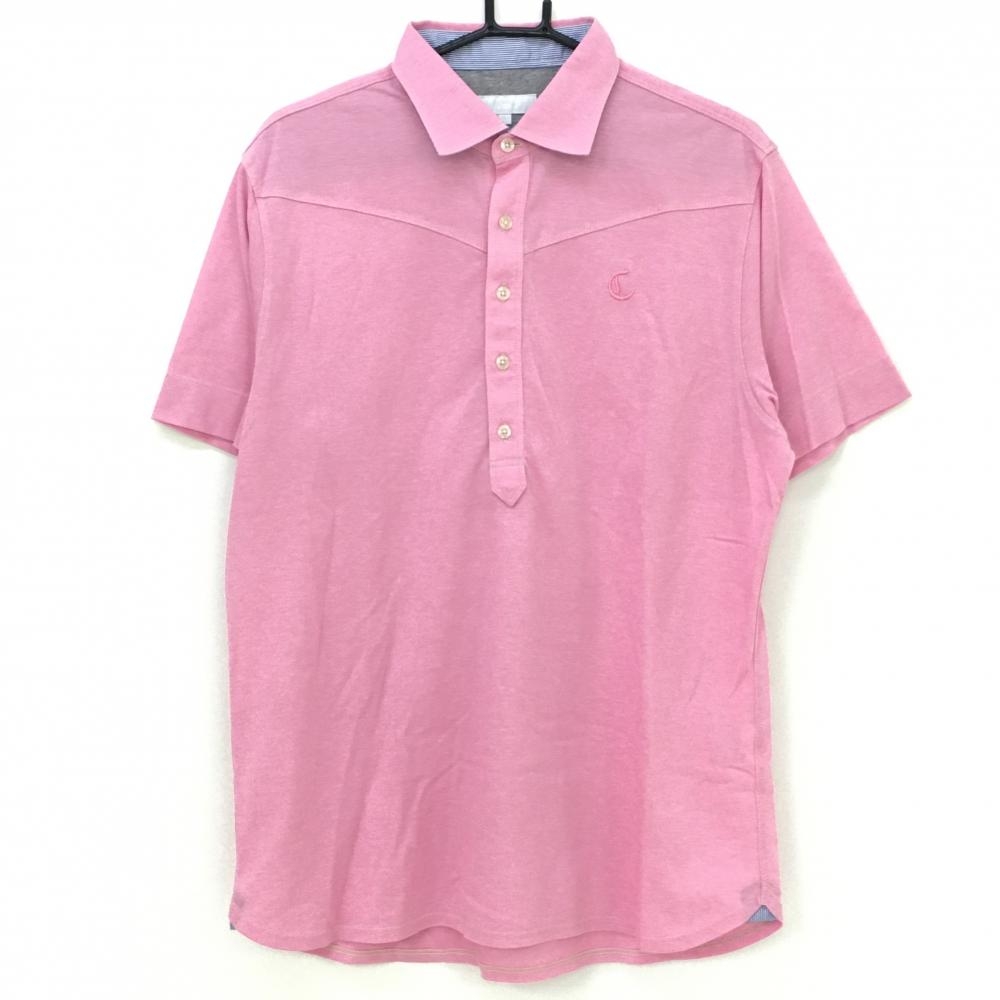 【美品】キャロウェイ 半袖ポロシャツ ピンク 無地 メンズ 3L ゴルフウェア 大きいサイズ Callaway