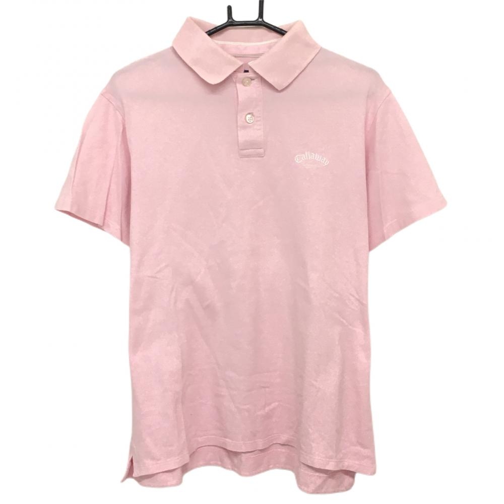 キャロウェイ 半袖ポロシャツ ピンク シンプル コットン100％ 大きいサイズ メンズ 3L ゴルフウェア Callaway