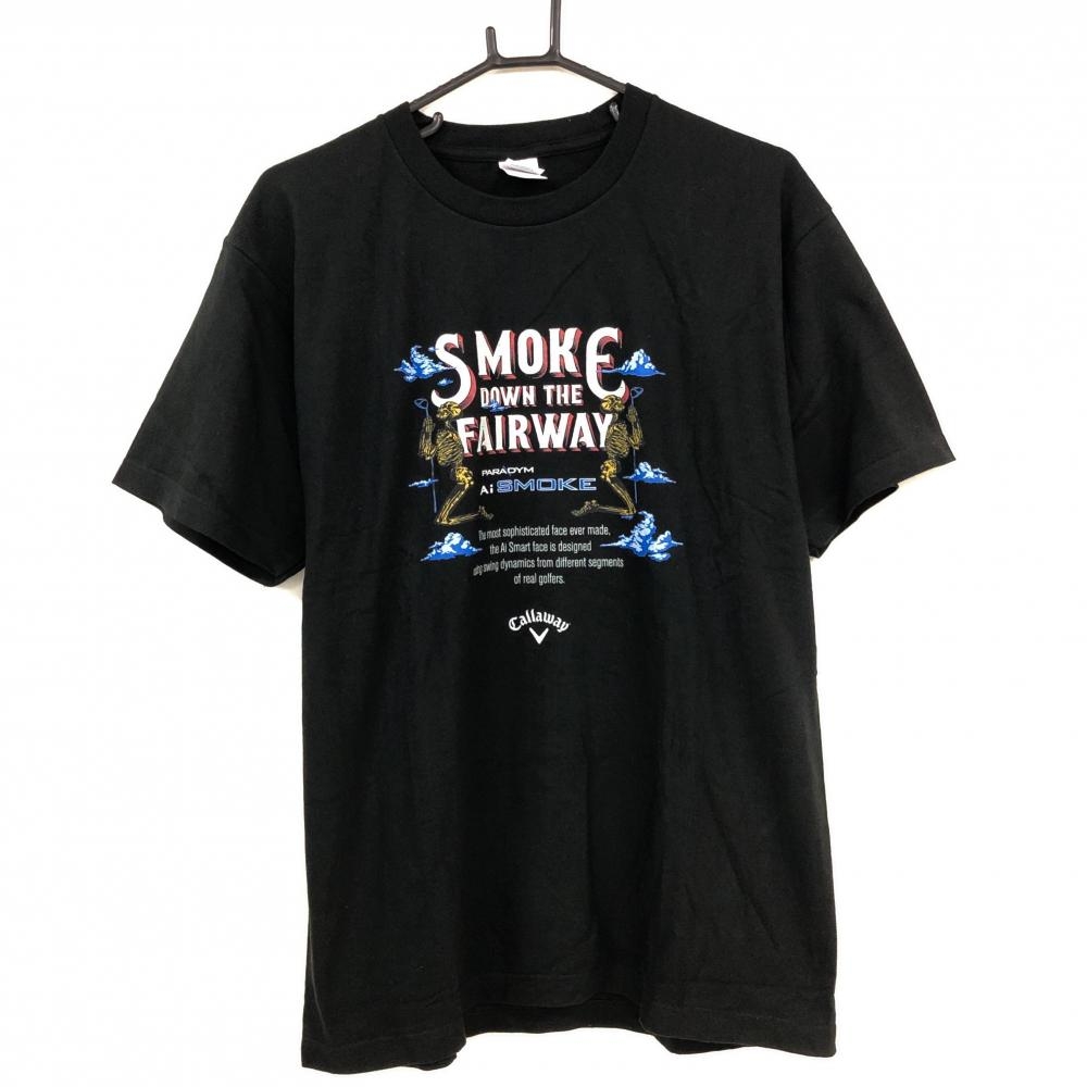 【未使用品】プリントスター Tシャツ 黒 キャロウェイ スカル コットン100％ メンズ L ゴルフウェア Printstar