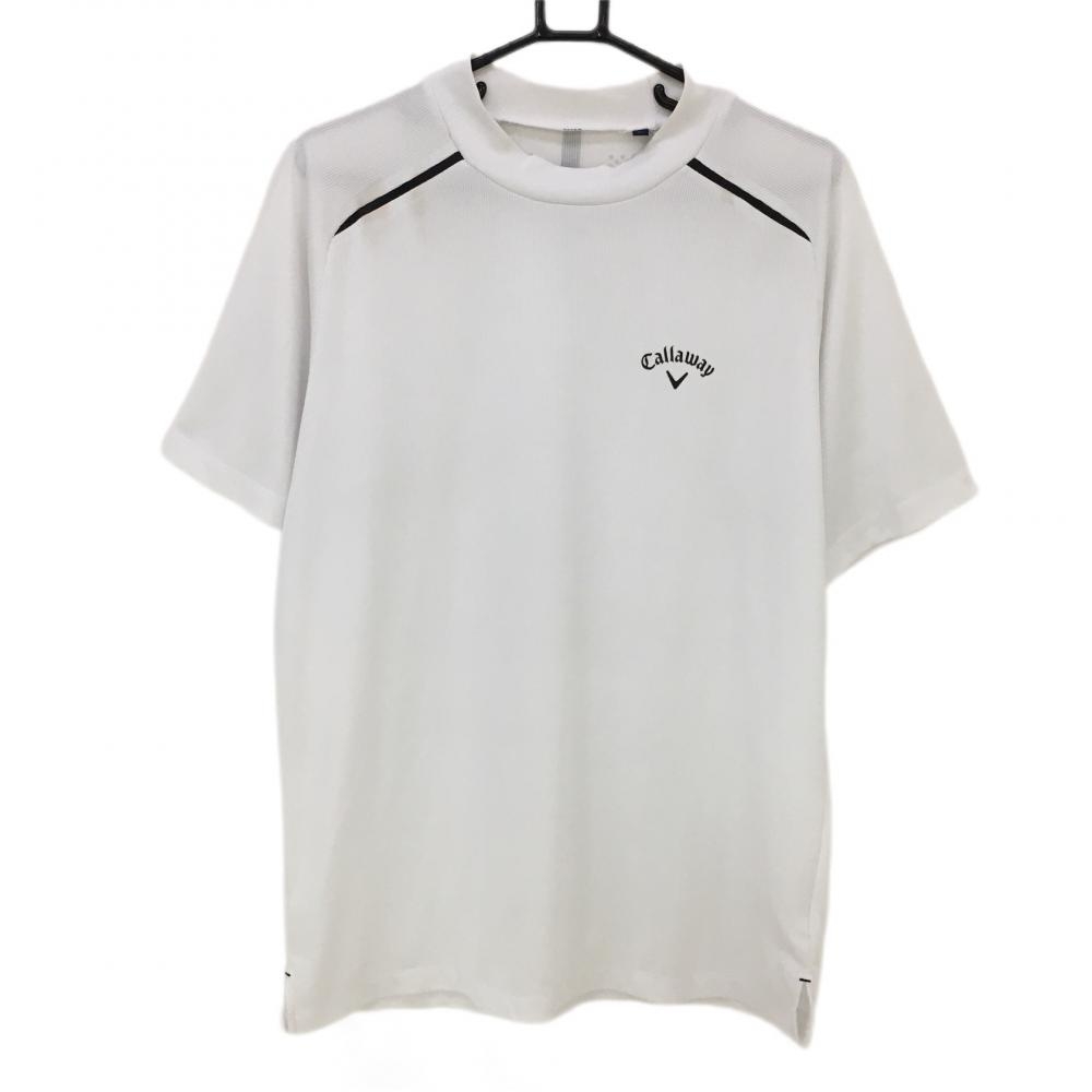 キャロウェイ 半袖ハイネックシャツ 白×黒 メンズ 3L ゴルフウェア 2022年モデル Callaway