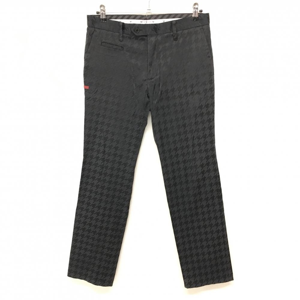 【超美品】キャロウェイ レッドレーベル パンツ 黒 千鳥格子織生地 ティー装着可 メンズ M ゴルフウェア Callaway