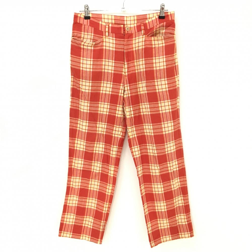 キャロウェイ パンツ レッド×イエロー チェック柄 薄手 メンズ L ゴルフウェア Callaway