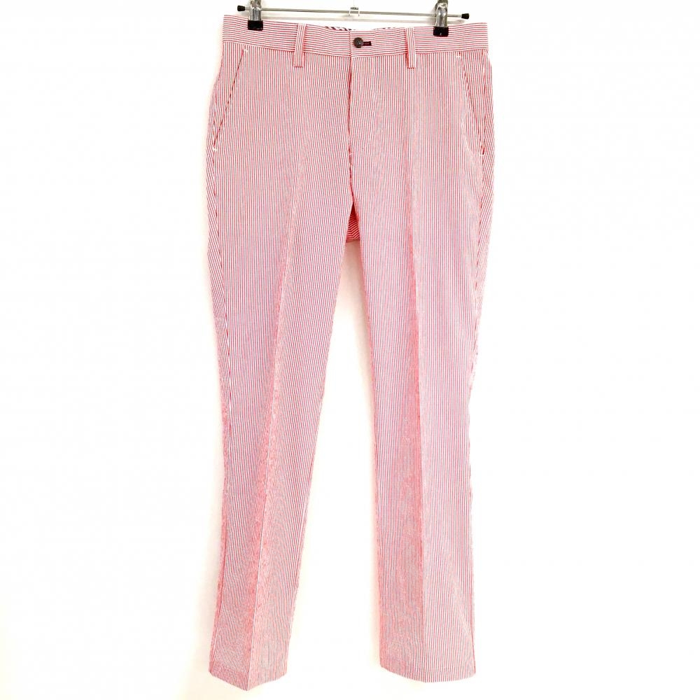 【超美品】キャロウェイ パンツ レッド×白 ストライプ サッカー生地  メンズ M ゴルフウェア Callaway