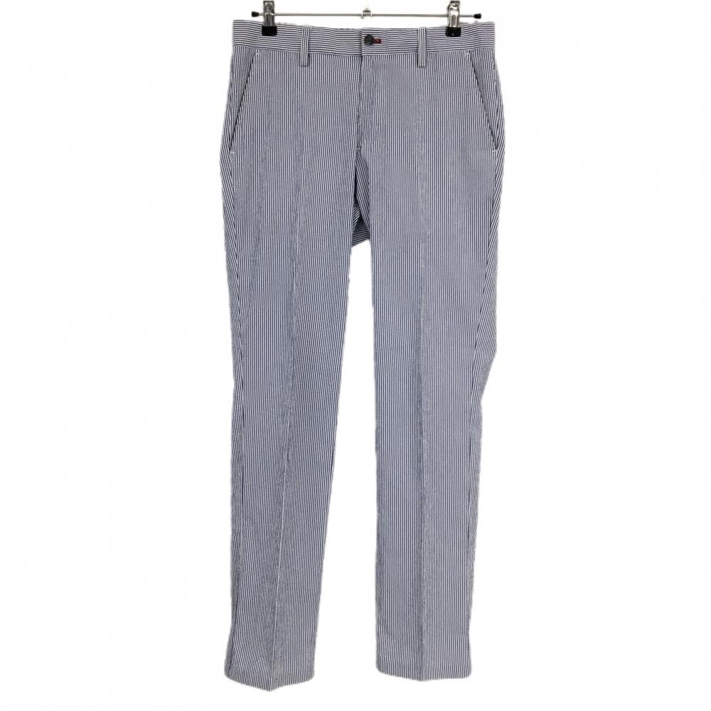 【美品】キャロウェイ パンツ ブルー×白 ストライプ サッカー生地 メンズ M ゴルフウェア Callaway