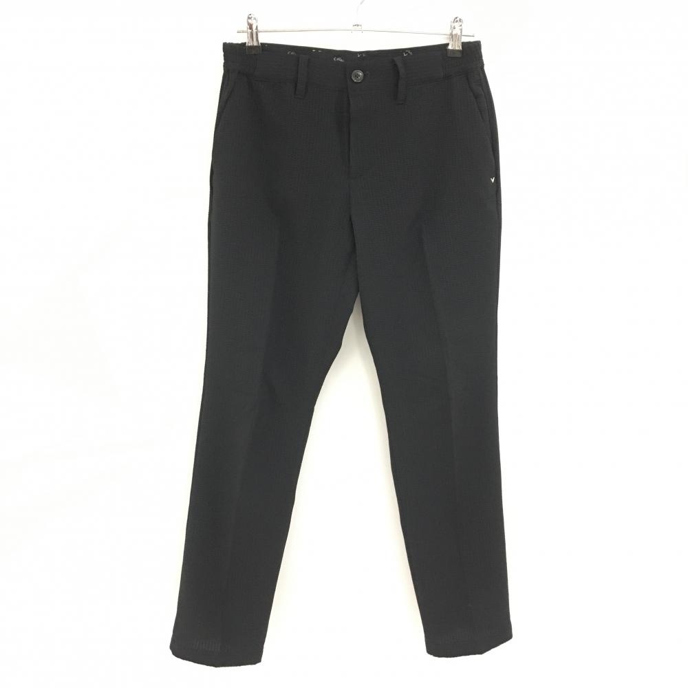 【超美品】キャロウェイ パンツ 黒 サッカー生地 ウエスト一部ゴム メンズ M ゴルフウェア 2024年モデル Callaway