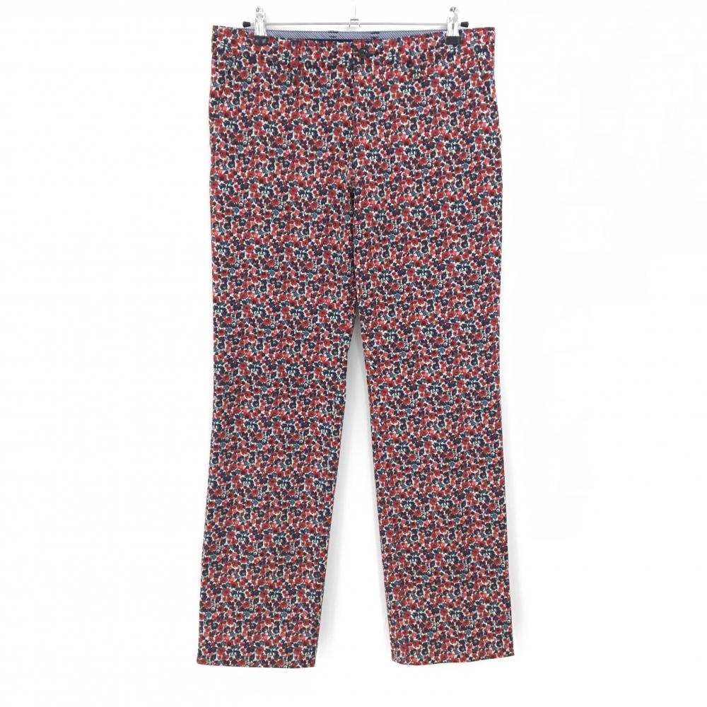【超美品】キャロウェイ パンツ レッド×ネイビー 花柄 ストレッチ  メンズ LL ゴルフウェア Callaway