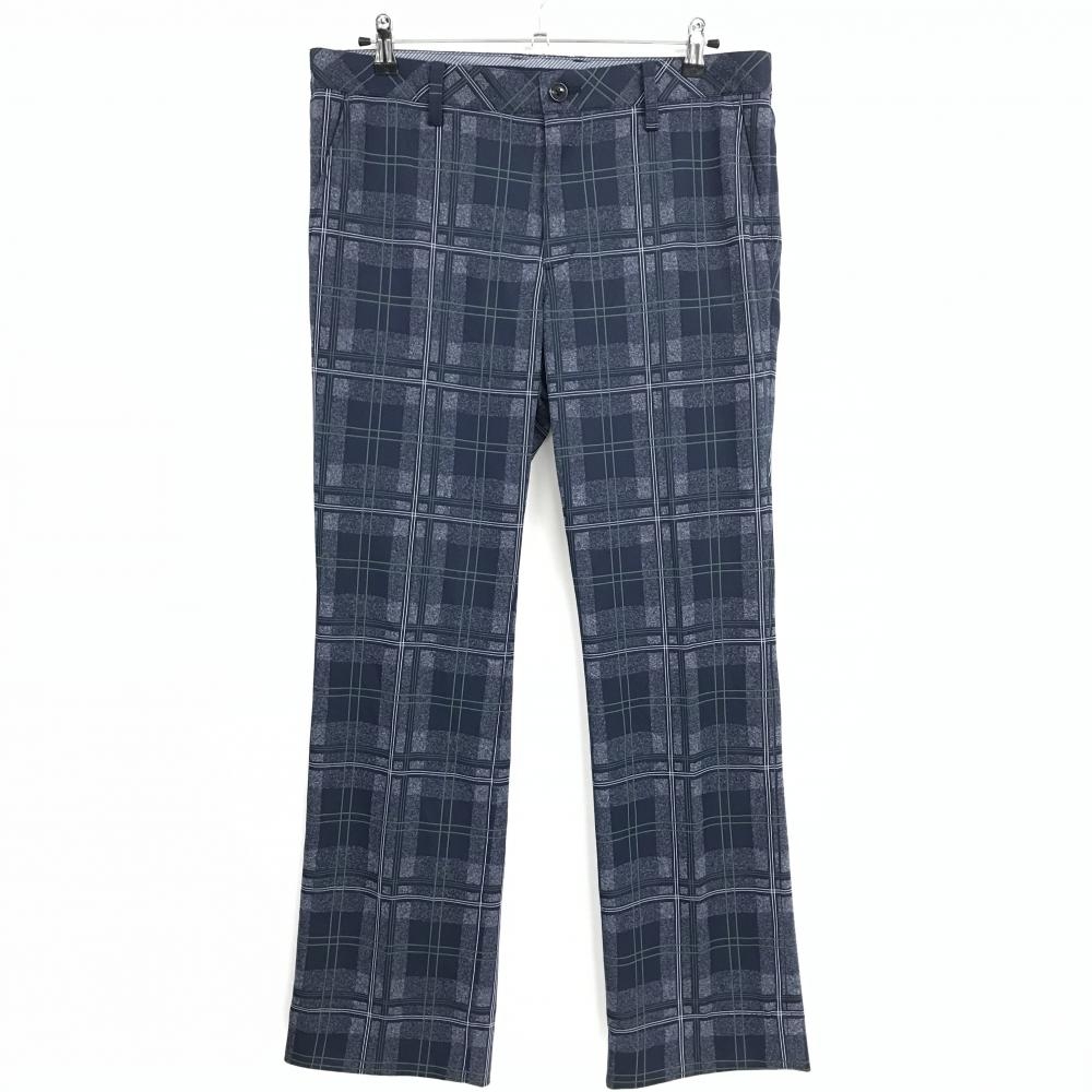 【超美品】キャロウェイ パンツ ネイビー×グリーン チェック ストレッチ  メンズ 3(L) ゴルフウェア 大きいサイズ Callaway