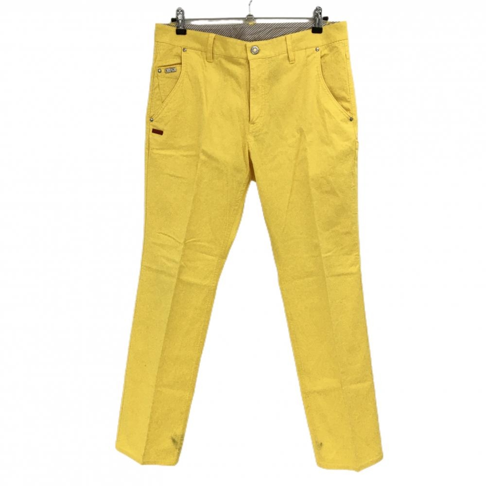 【美品】キャロウェイ レッドレーベル パンツ イエロー 総柄地模様 ストレッチ メンズ LL ゴルフウェア Callaway