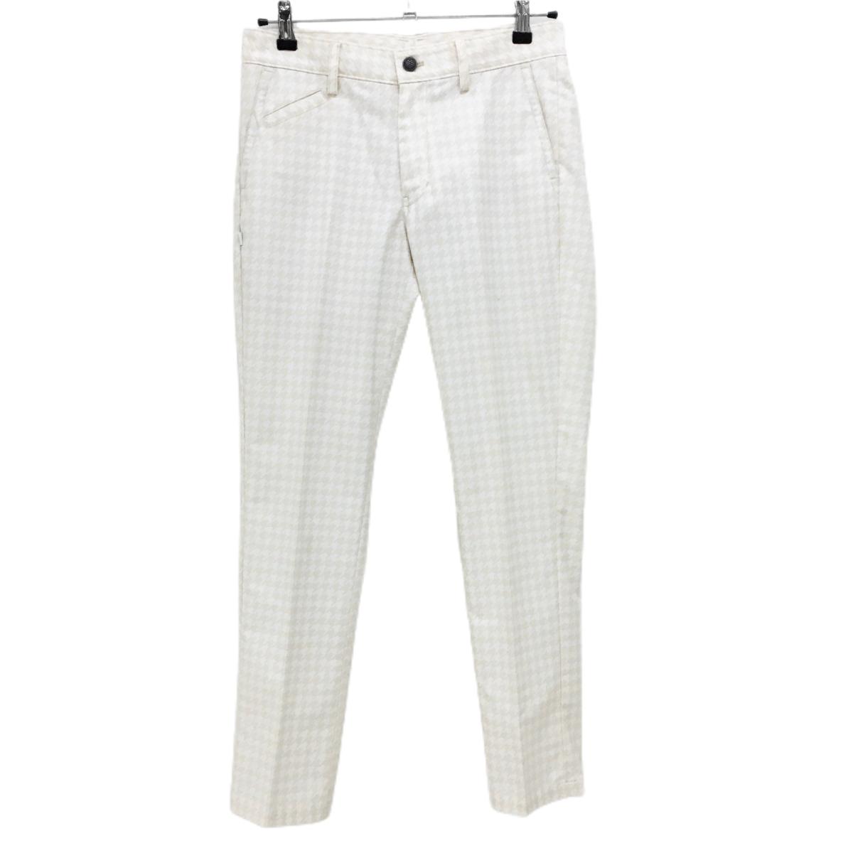 【美品】キャロウェイ パンツ 白×ベージュ 千鳥格子  メンズ S ゴルフウェア Callaway