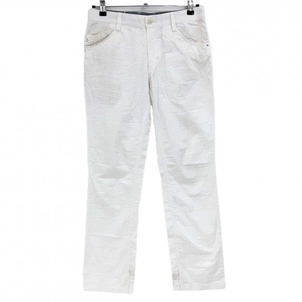 キャロウェイ パンツ 白 エンブレム総柄地模様 ストレッチ  メンズ S ゴルフウェア Callaway