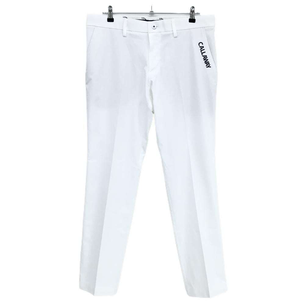 【超美品】キャロウェイ パンツ 白 ポケット口ロゴ刺しゅう メンズ 3L ゴルフウェア 2024年モデル Callaway