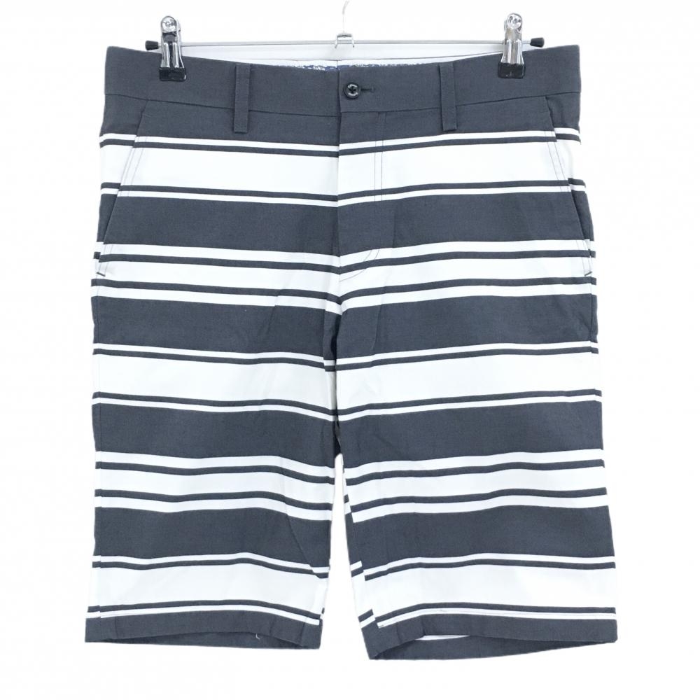 【超美品】キャロウェイ ハーフパンツ 杢ネイビー×白 ボーダー ストレッチ  メンズ L ゴルフウェア Callaway