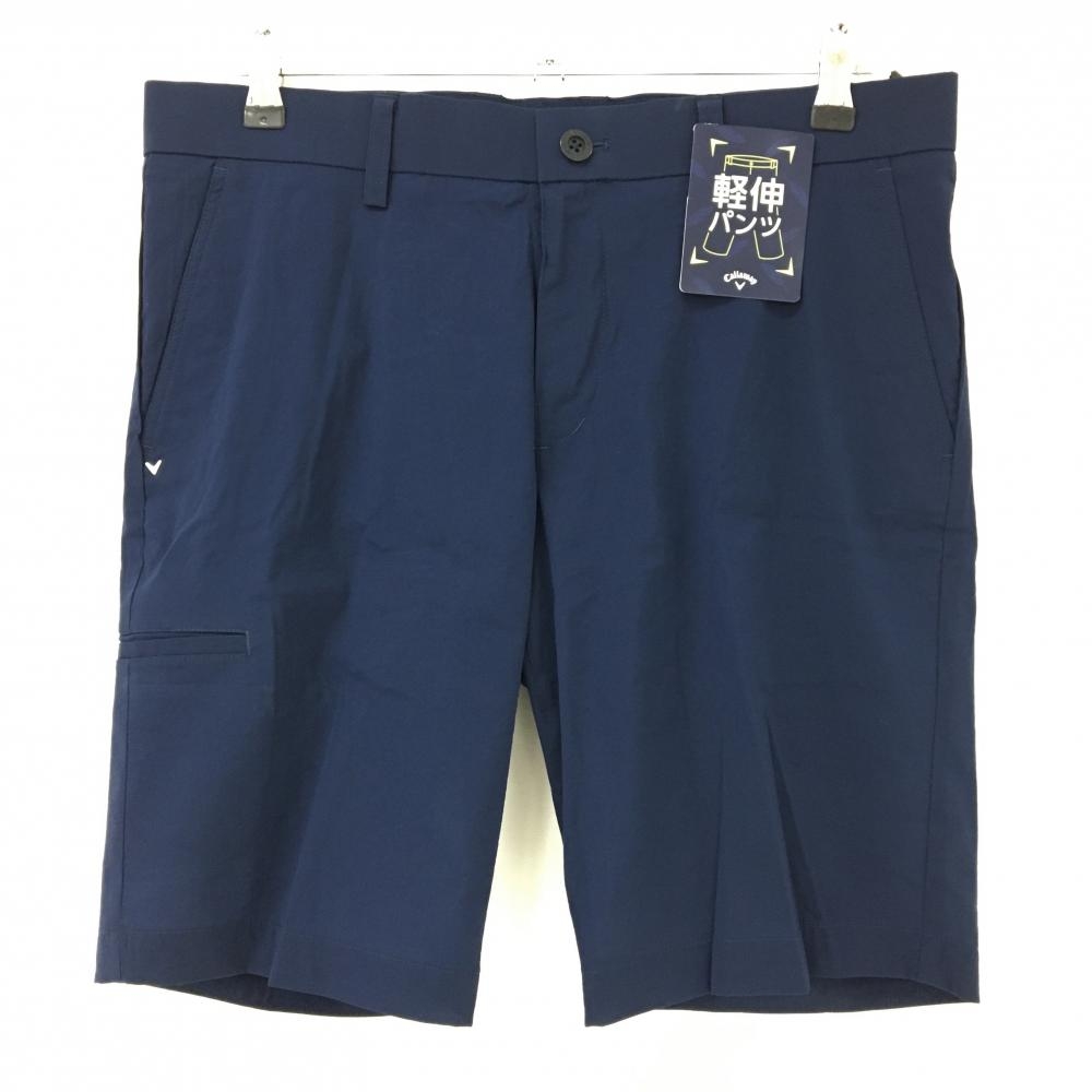 【新品】キャロウェイ ハーフパンツ ネイビー 薄手 FEEL the WIND ストレッチ メンズ LL ゴルフウェア Callaway